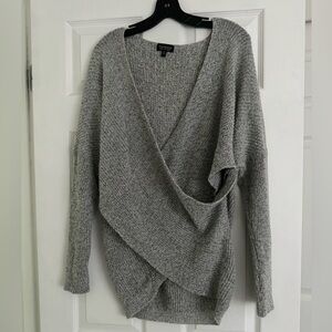 Topshop Gray Wrap Sweater